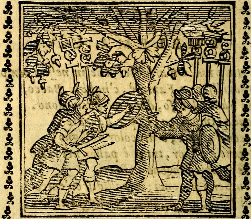 An illustration from Emblemi. Dal latino nel vulgare italiano ridotti, contenenti il fiore et la sostanza de' più scelti scrittori & delle più celebri discipline dell'vniuerso, ripieni di ottimi consigli & saluteuoli documenti, per l'vso ciuile et morale della vita humana, 1626, leaf 317