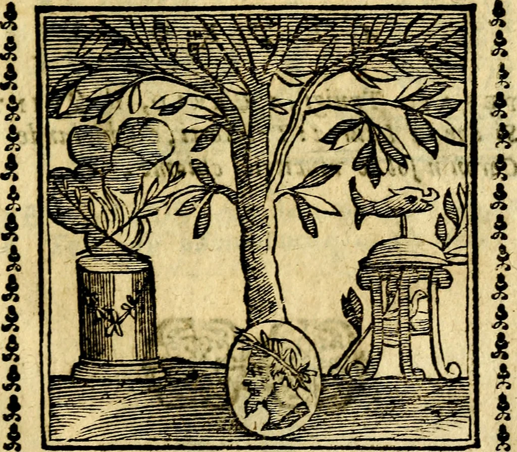 An illustration from Emblemi. Dal latino nel vulgare italiano ridotti, contenenti il fiore et la sostanza de' più scelti scrittori & delle più celebri discipline dell'vniuerso, ripieni di ottimi consigli & saluteuoli documenti, per l'vso ciuile et morale della vita humana, 1626, leaf 322