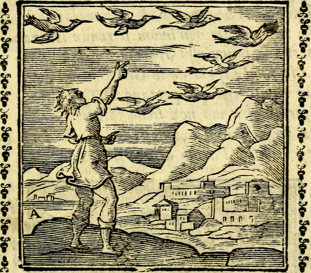 An illustration from Emblemi. Dal latino nel vulgare italiano ridotti, contenenti il fiore et la sostanza de' più scelti scrittori & delle più celebri discipline dell'vniuerso, ripieni di ottimi consigli & saluteuoli documenti, per l'vso ciuile et morale della vita humana, 1626, leaf 36