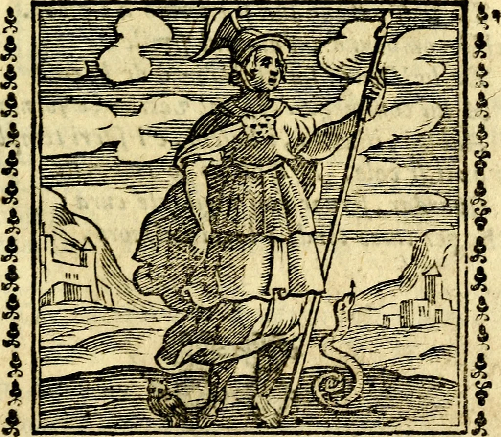 An illustration from Emblemi. Dal latino nel vulgare italiano ridotti, contenenti il fiore et la sostanza de' più scelti scrittori & delle più celebri discipline dell'vniuerso, ripieni di ottimi consigli & saluteuoli documenti, per l'vso ciuile et morale della vita humana, 1626, leaf 42
