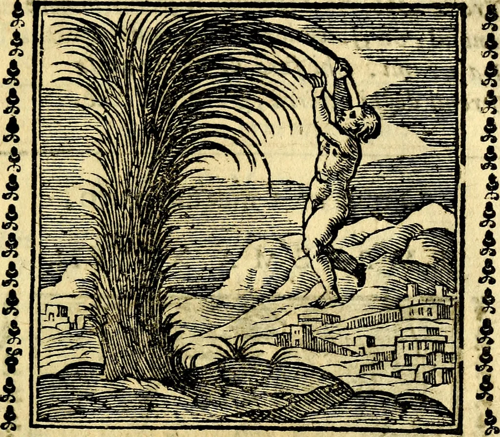 An illustration from Emblemi. Dal latino nel vulgare italiano ridotti, contenenti il fiore et la sostanza de' più scelti scrittori & delle più celebri discipline dell'vniuerso, ripieni di ottimi consigli & saluteuoli documenti, per l'vso ciuile et morale della vita humana, 1626, leaf 64