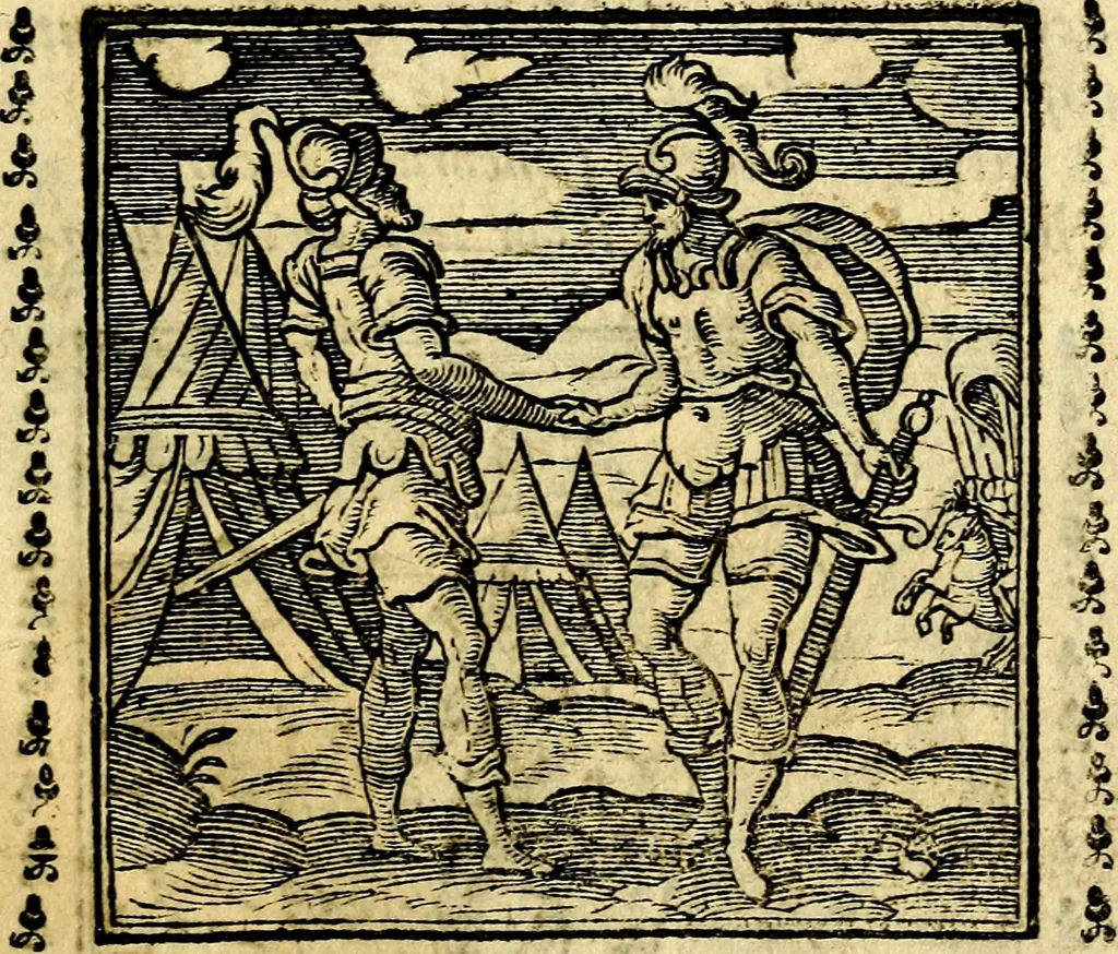 An illustration from Emblemi. Dal latino nel vulgare italiano ridotti, contenenti il fiore et la sostanza de' più scelti scrittori & delle più celebri discipline dell'vniuerso, ripieni di ottimi consigli & saluteuoli documenti, per l'vso ciuile et morale della vita humana, 1626, leaf 68