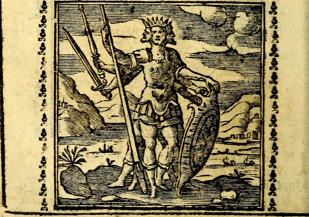 An illustration from Emblemi. Dal latino nel vulgare italiano ridotti, contenenti il fiore et la sostanza de' più scelti scrittori & delle più celebri discipline dell'vniuerso, ripieni di ottimi consigli & saluteuoli documenti, per l'vso ciuile et morale della vita humana, 1626, leaf 69