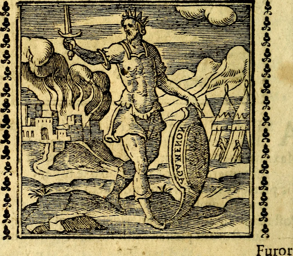 An illustration from Emblemi. Dal latino nel vulgare italiano ridotti, contenenti il fiore et la sostanza de' più scelti scrittori & delle più celebri discipline dell'vniuerso, ripieni di ottimi consigli & saluteuoli documenti, per l'vso ciuile et morale della vita humana, 1626, leaf 93