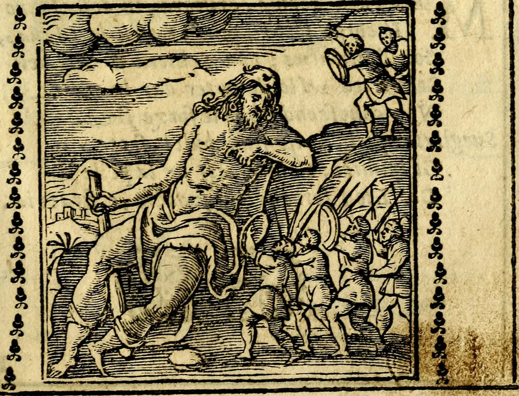An illustration from Emblemi. Dal latino nel vulgare italiano ridotti, contenenti il fiore et la sostanza de' più scelti scrittori & delle più celebri discipline dell'vniuerso, ripieni di ottimi consigli & saluteuoli documenti, per l'vso ciuile et morale della vita humana, 1626, leaf 94