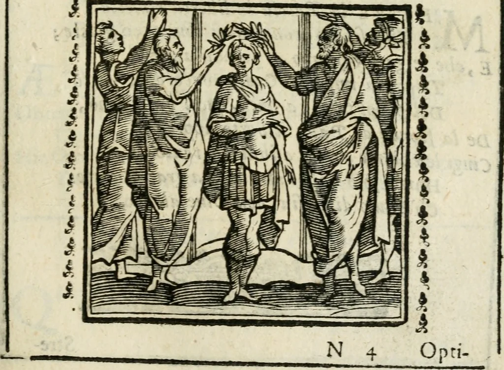 An illustration from Emblemi di Andrea Alciato, huomo chiarissimo, dal latino nel vulgare italiano ridotti, 1626, leaf 210