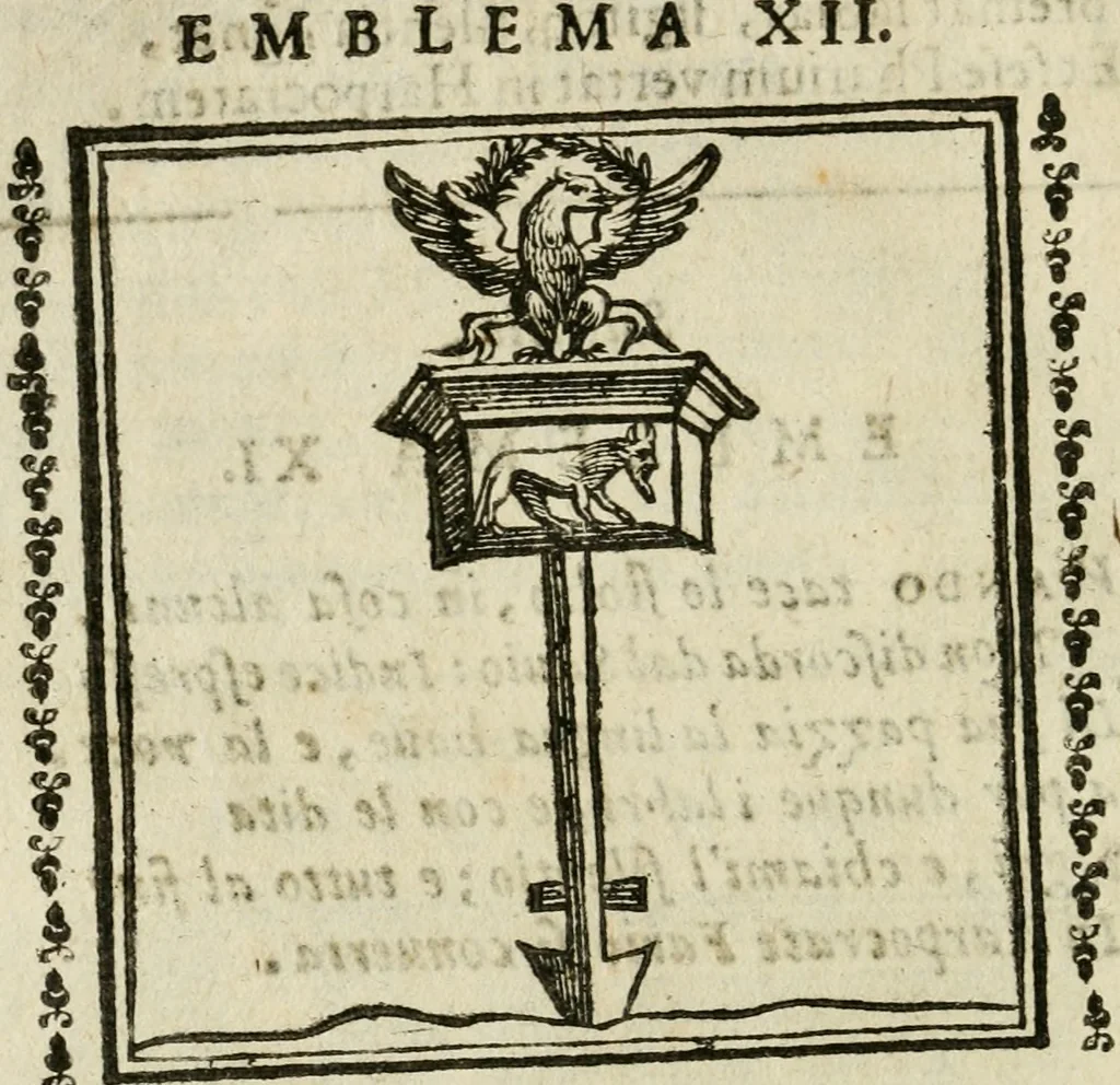 An illustration from Emblemi di Andrea Alciato, huomo chiarissimo, dal latino nel vulgare italiano ridotti, 1626, leaf 29