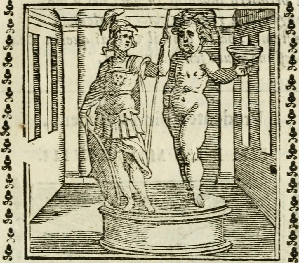 An illustration from Emblemi di Andrea Alciato, huomo chiarissimo, dal latino nel vulgare italiano ridotti, 1626, leaf 44