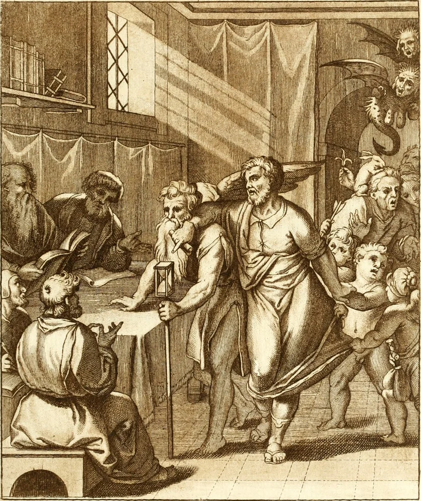 An illustration from Emblemi di Q. Orazio Flacco, 1777, leaf 108