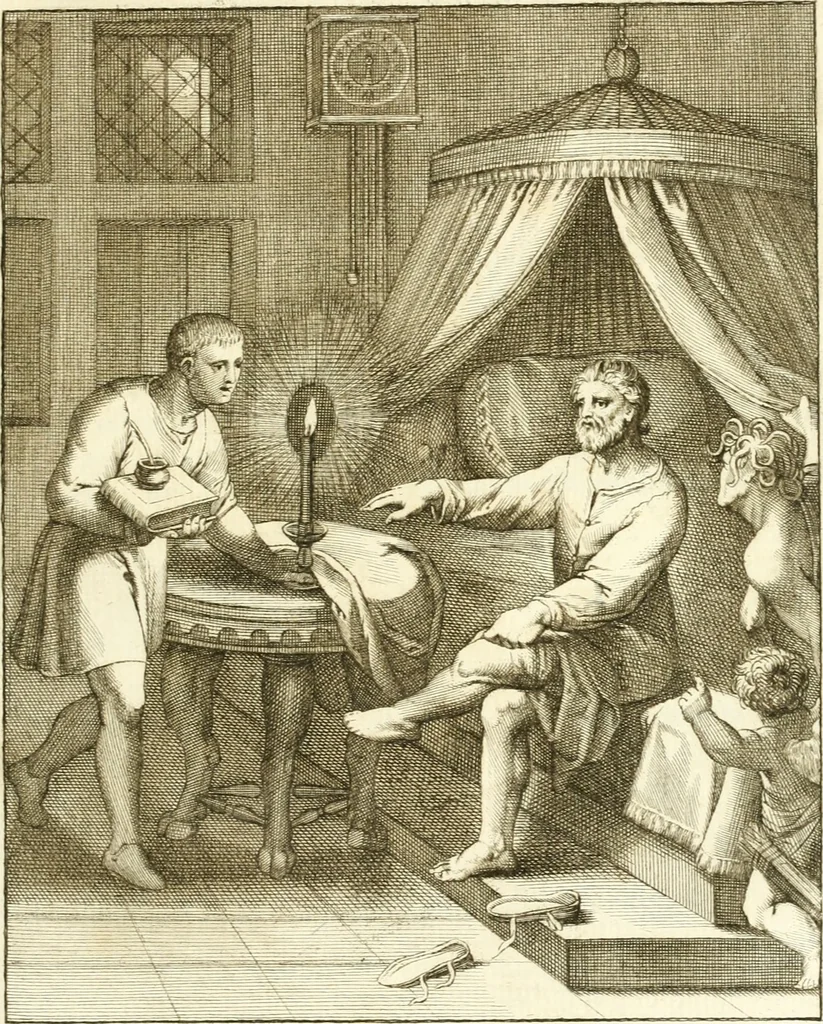 An illustration from Emblemi di Q. Orazio Flacco, 1777, leaf 120