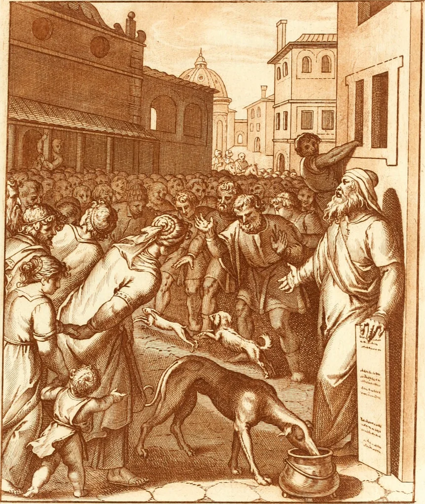 An illustration from Emblemi di Q. Orazio Flacco, 1777, leaf 128