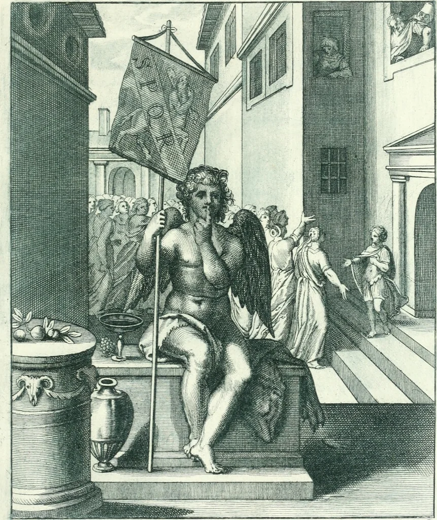 An illustration from Emblemi di Q. Orazio Flacco, 1777, leaf 140