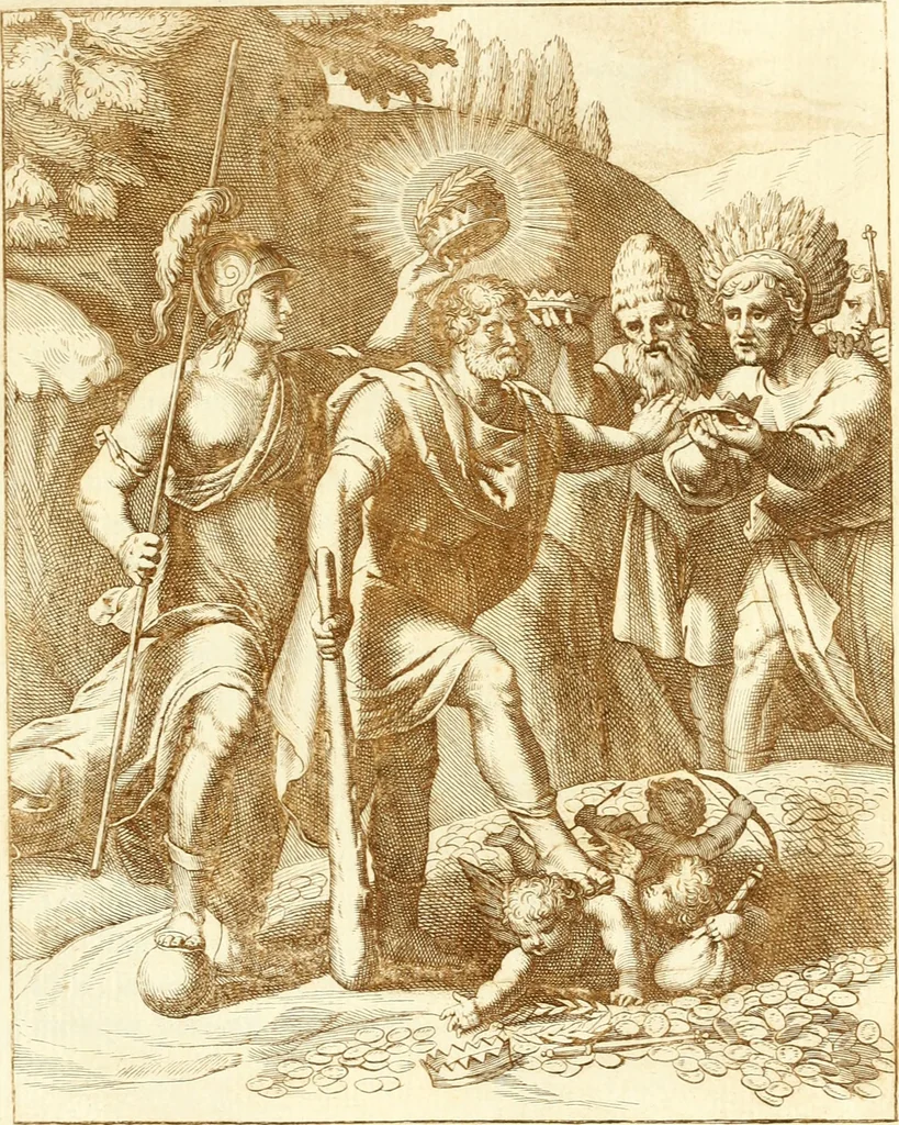 An illustration from Emblemi di Q. Orazio Flacco, 1777, leaf 176