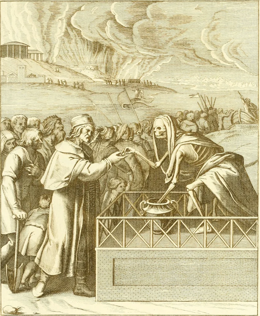 An illustration from Emblemi di Q. Orazio Flacco, 1777, leaf 422