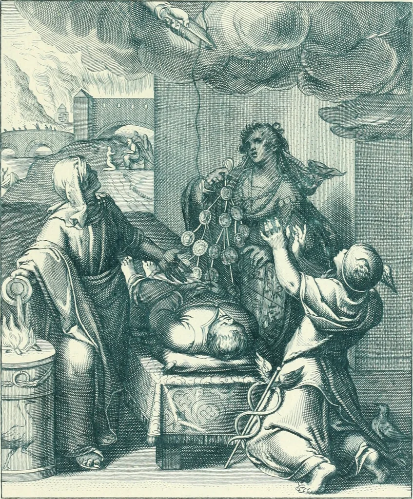 An illustration from Emblemi di Q. Orazio Flacco, 1777, leaf 438