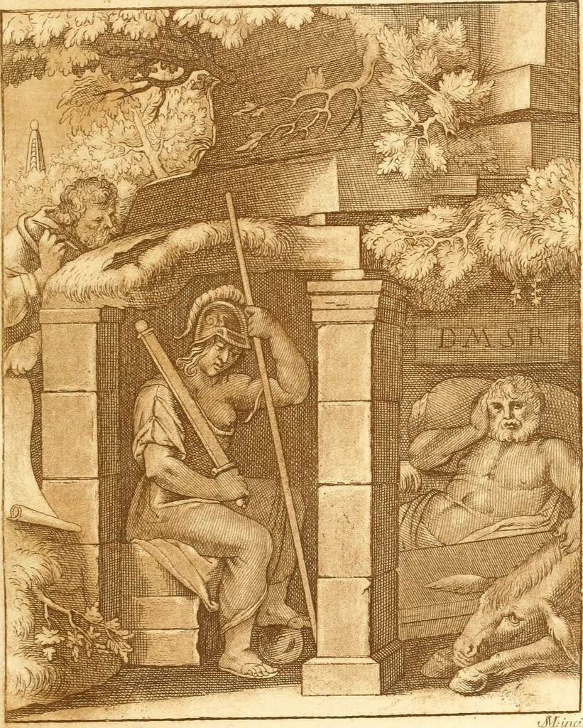 An illustration from Emblemi di Q. Orazio Flacco, 1777, leaf 60