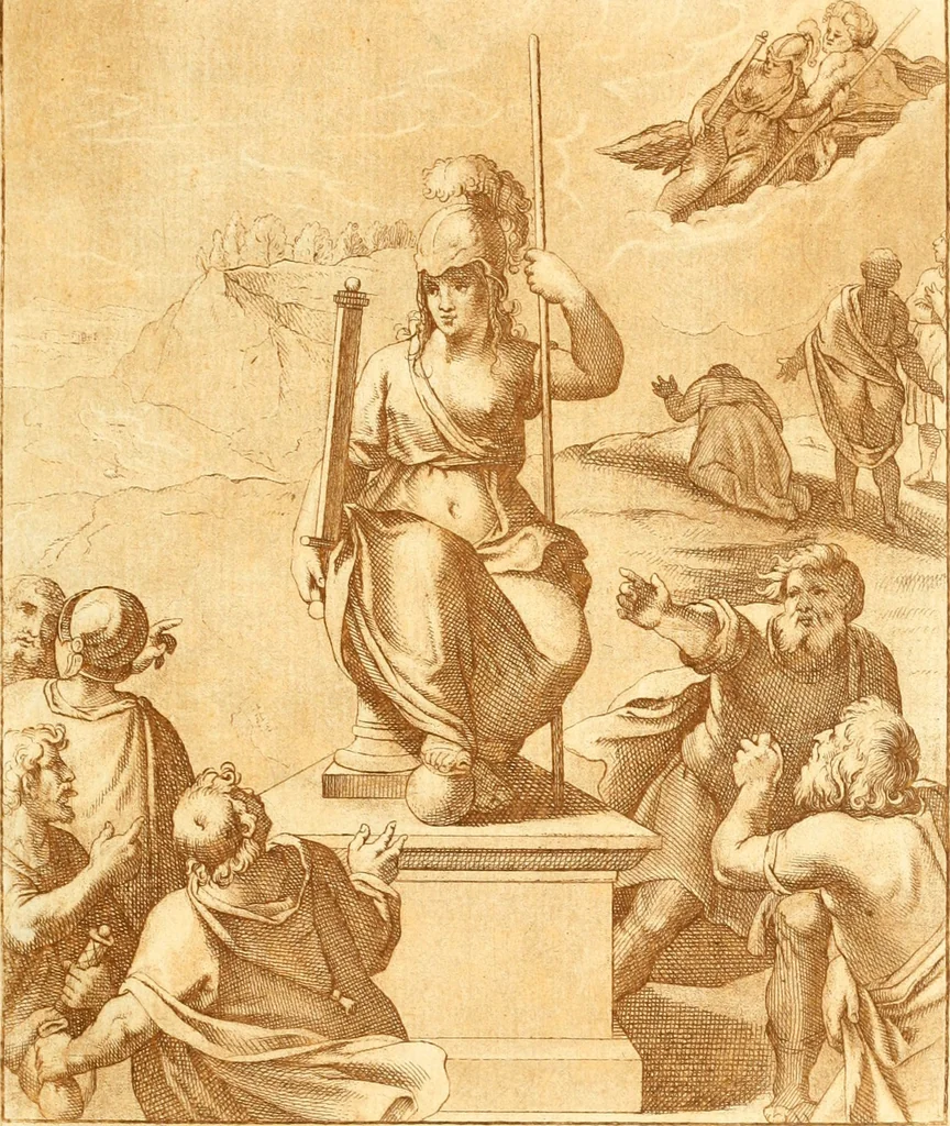 An illustration from Emblemi di Q. Orazio Flacco, 1777, leaf 64