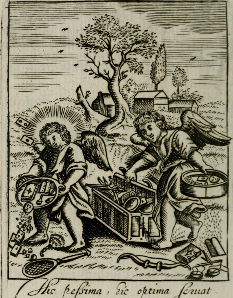 An illustration from Emblems, divine and moral, together with hieroglyphicks of the life of man, 1736, leaf 101