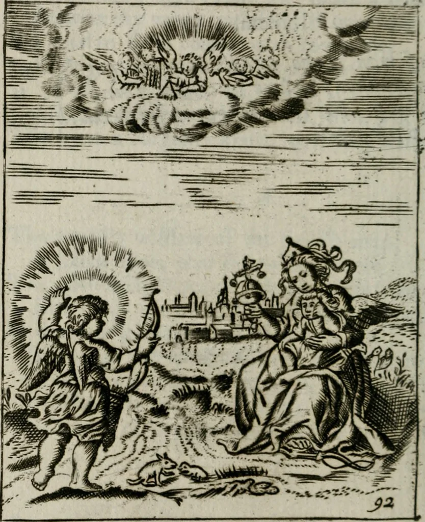 An illustration from Emblems, divine and moral, together with hieroglyphicks of the life of man, 1736, leaf 105