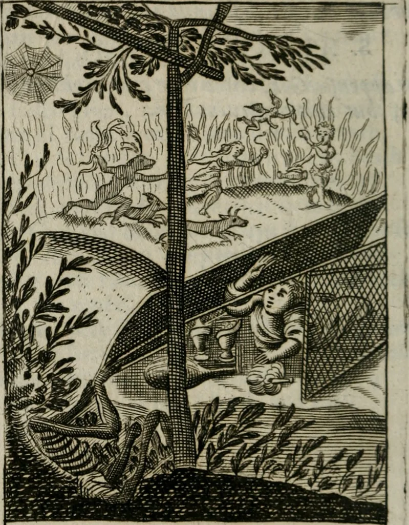 An illustration from Emblems, divine and moral, together with hieroglyphicks of the life of man, 1736, leaf 173