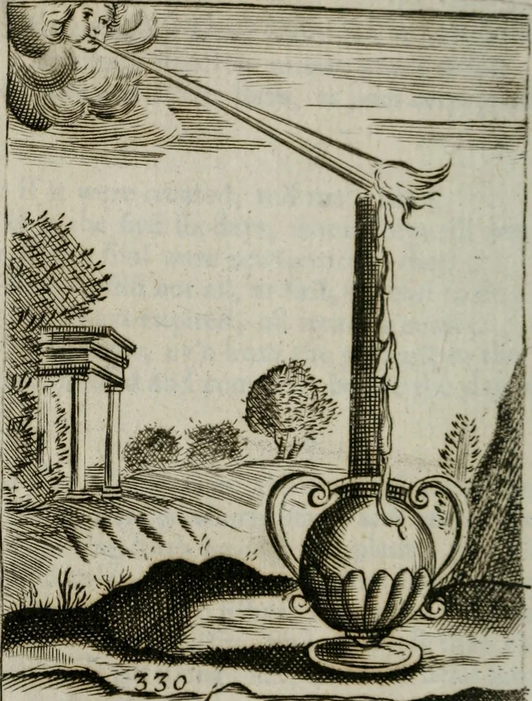 An illustration from Emblems, divine and moral, together with hieroglyphicks of the life of man, 1736, leaf 337