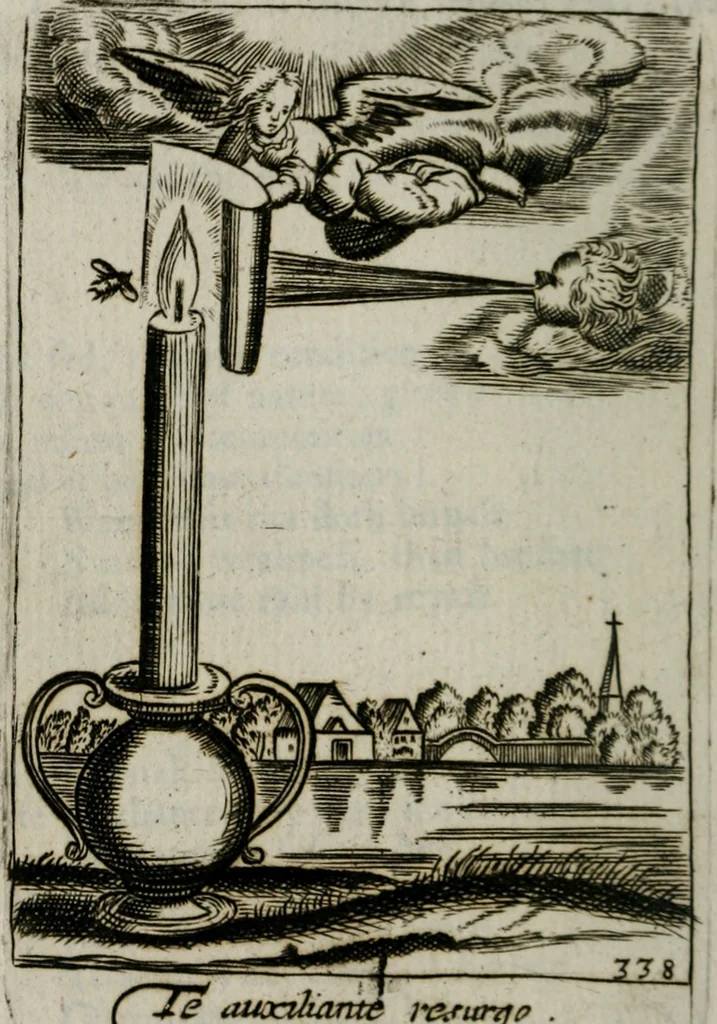 An illustration from Emblems, divine and moral, together with hieroglyphicks of the life of man, 1736, leaf 345