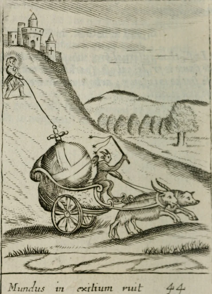 An illustration from Emblems, divine and moral, together with hieroglyphicks of the life of man, 1736, leaf 57