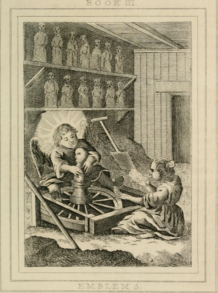 An illustration from Emblems, divine and moral, 1839, leaf 195
