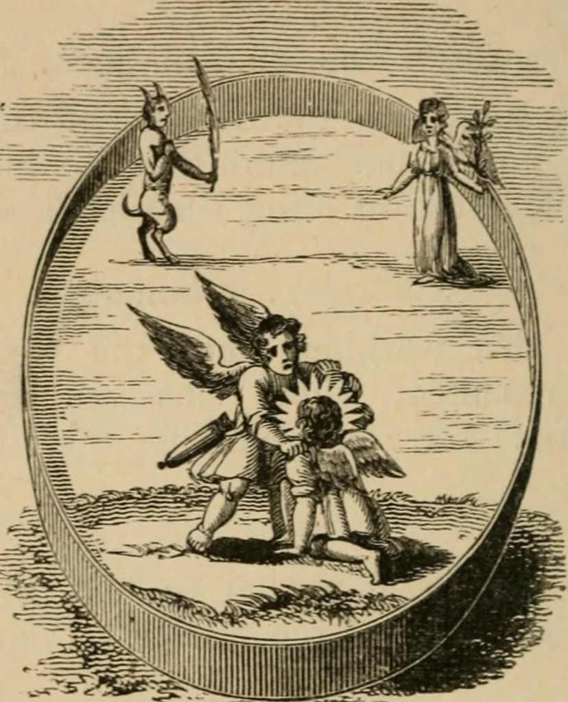 An illustration from Emblems, divine and moral : The school of the heart; and Hieroglyphics of the life of man, 1866, leaf 114
