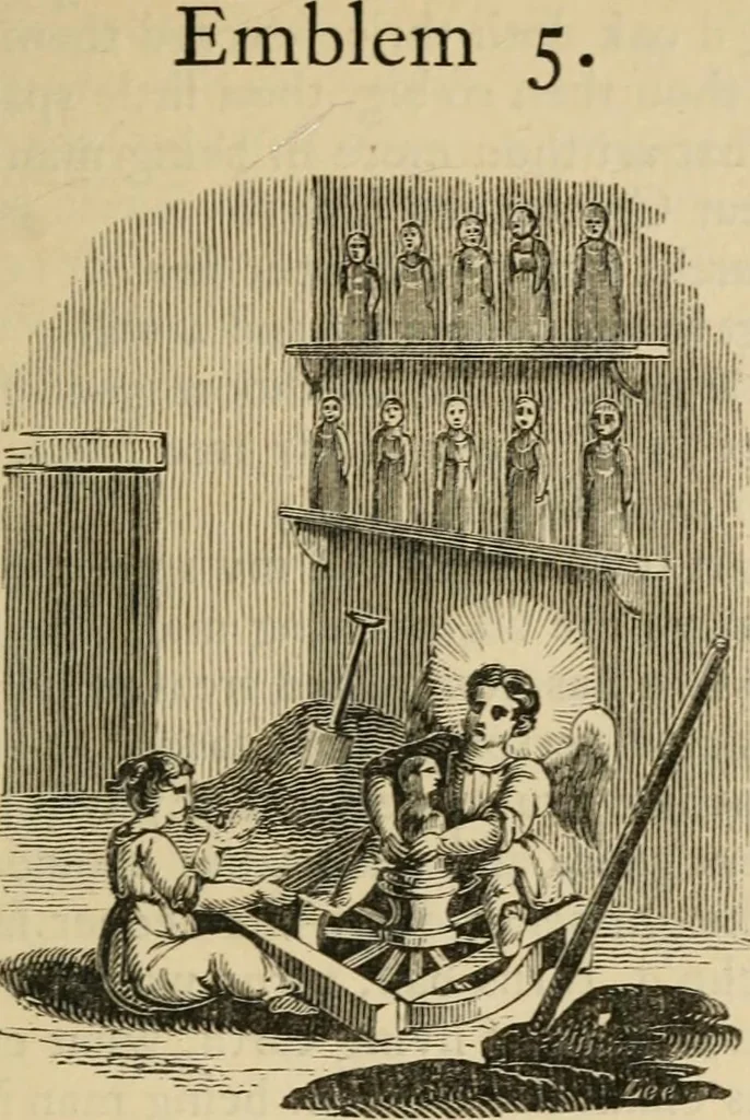 An illustration from Emblems, divine and moral : The school of the heart; and Hieroglyphics of the life of man, 1866, leaf 135