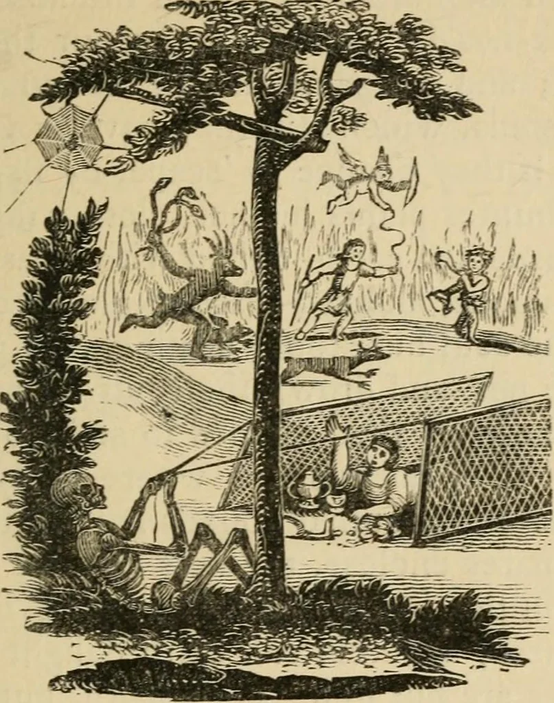 An illustration from Emblems, divine and moral : The school of the heart; and Hieroglyphics of the life of man, 1866, leaf 147