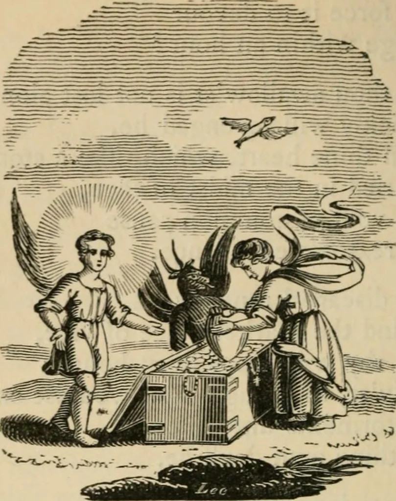 An illustration from Emblems, divine and moral : The school of the heart; and Hieroglyphics of the life of man, 1866, leaf 284
