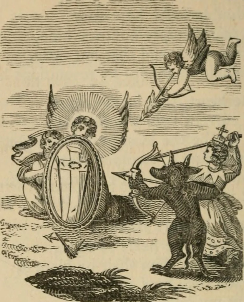 An illustration from Emblems, divine and moral : The school of the heart; and Hieroglyphics of the life of man, 1866, leaf 326