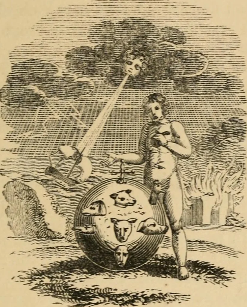 An illustration from Emblems, divine and moral : The school of the heart; and Hieroglyphics of the life of man, 1866, leaf 33