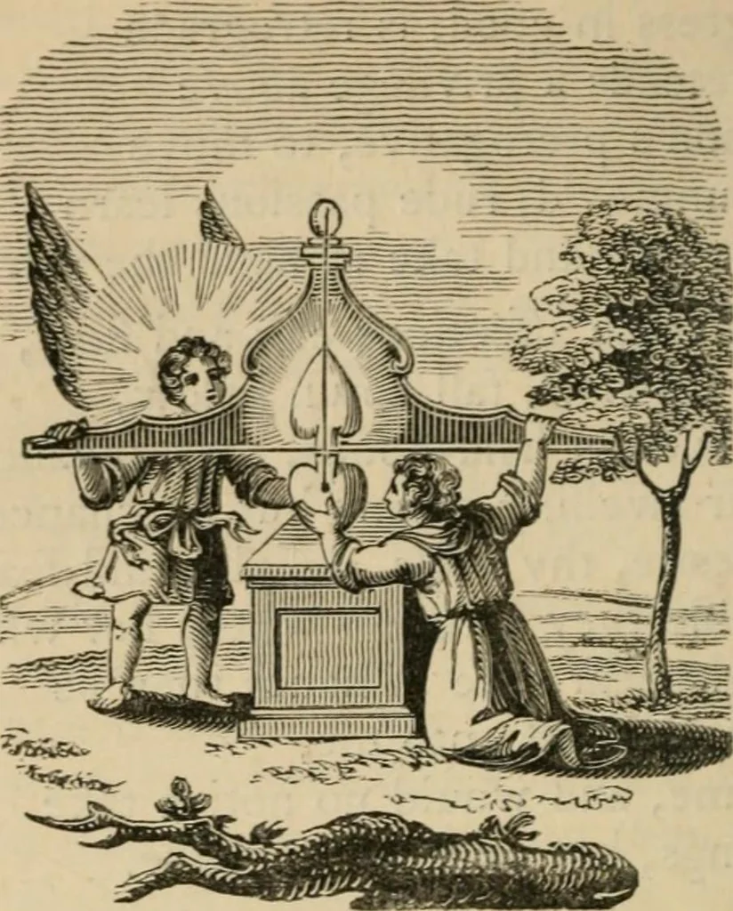 An illustration from Emblems, divine and moral : The school of the heart; and Hieroglyphics of the life of man, 1866, leaf 332