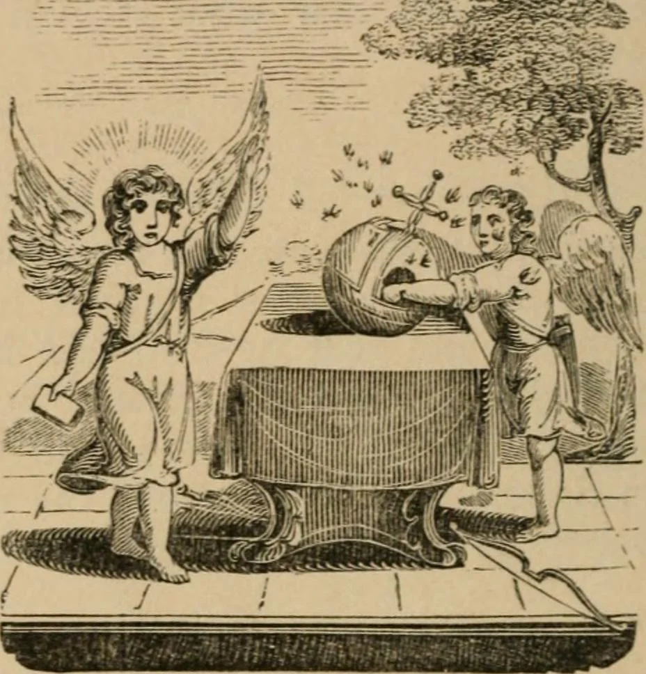 An illustration from Emblems, divine and moral : The school of the heart; and Hieroglyphics of the life of man, 1866, leaf 36