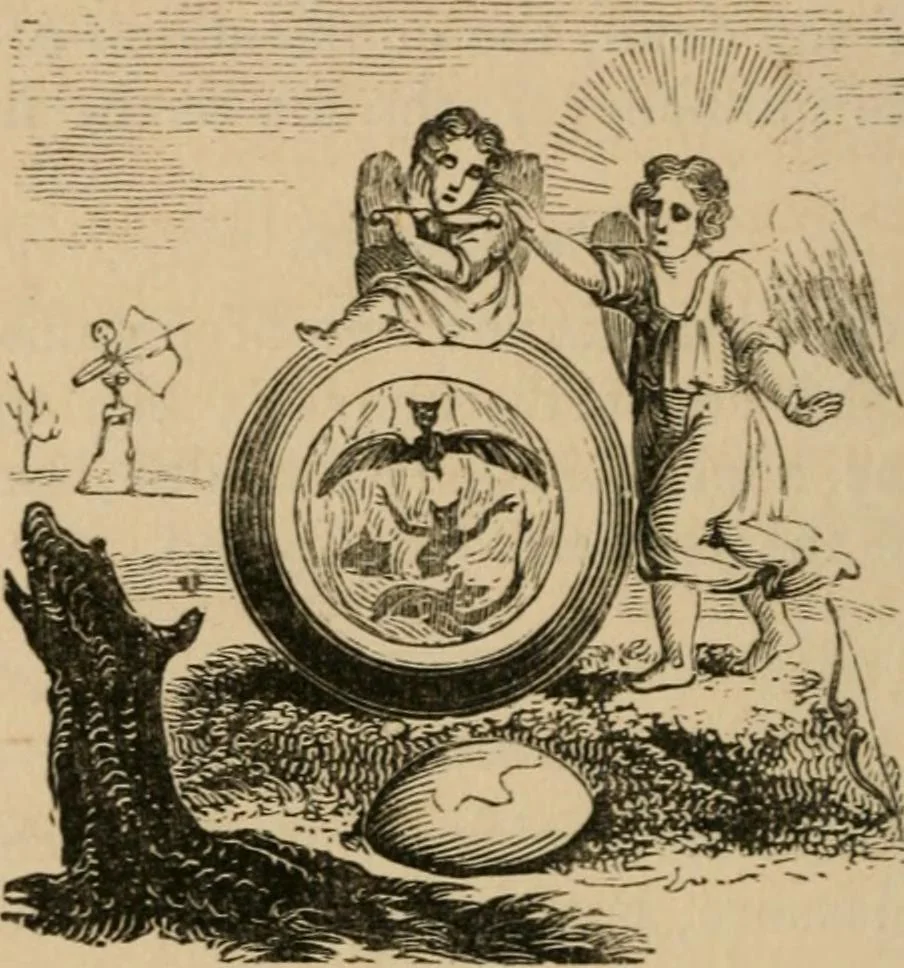 An illustration from Emblems, divine and moral : The school of the heart; and Hieroglyphics of the life of man, 1866, leaf 48