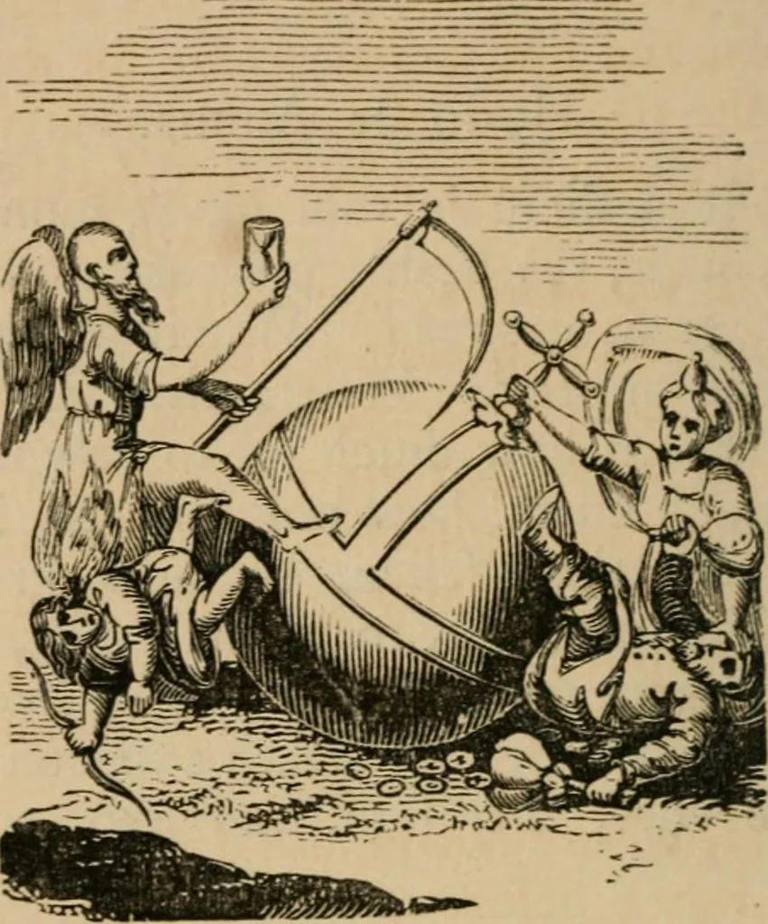 An illustration from Emblems, divine and moral : The school of the heart; and Hieroglyphics of the life of man, 1866, leaf 54