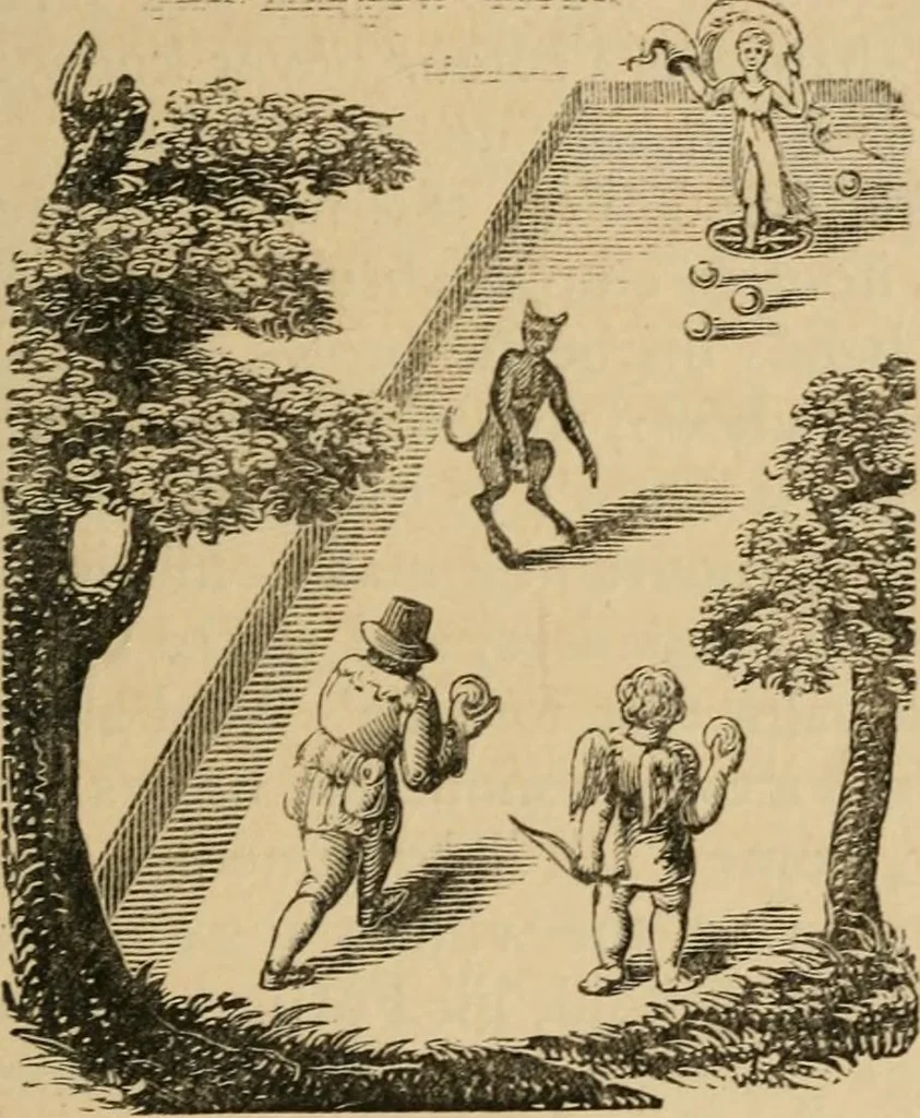 An illustration from Emblems, divine and moral : The school of the heart; and Hieroglyphics of the life of man, 1866, leaf 57