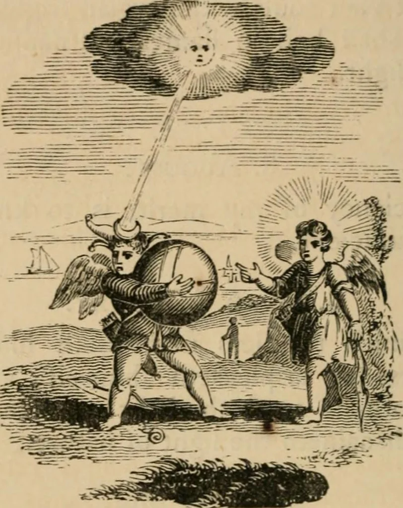 An illustration from Emblems, divine and moral : The school of the heart; and Hieroglyphics of the life of man, 1866, leaf 78