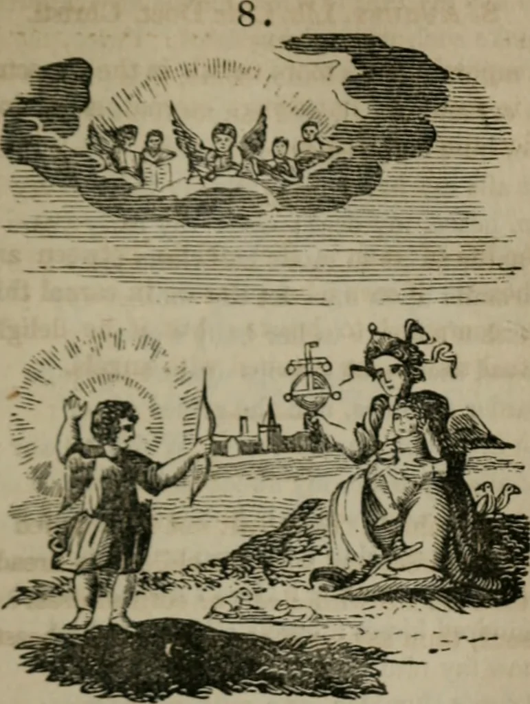 An illustration from Emblems divine and moral, 1851, leaf 104