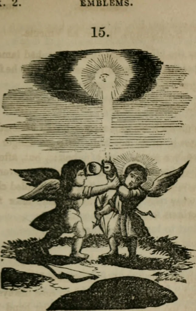 An illustration from Emblems divine and moral, 1851, leaf 132
