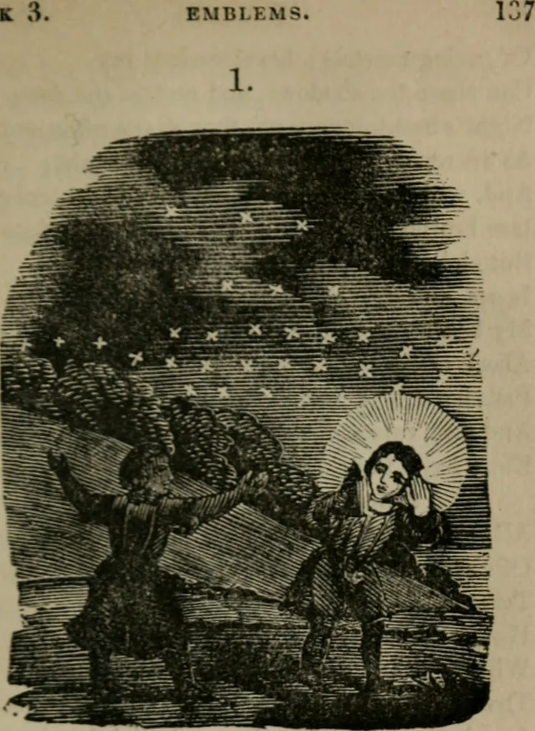 An illustration from Emblems divine and moral, 1851, leaf 140