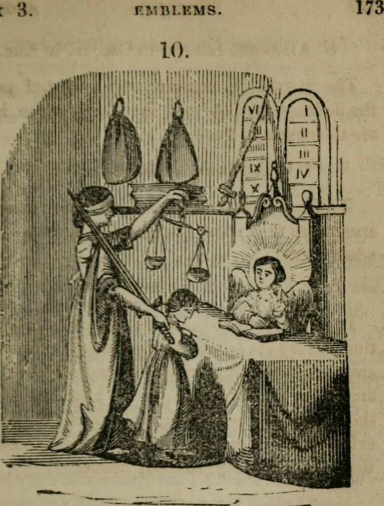 An illustration from Emblems divine and moral, 1851, leaf 176