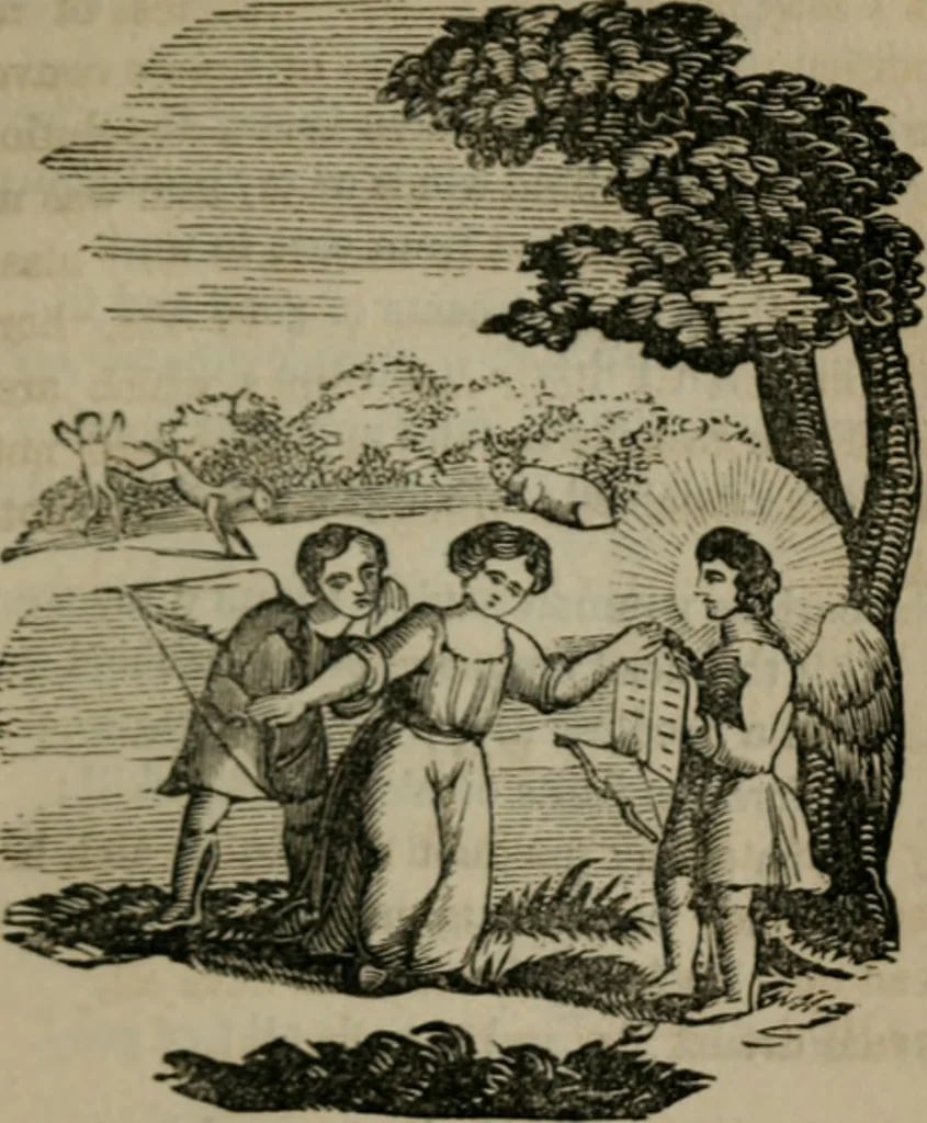 An illustration from Emblems divine and moral, 1851, leaf 200
