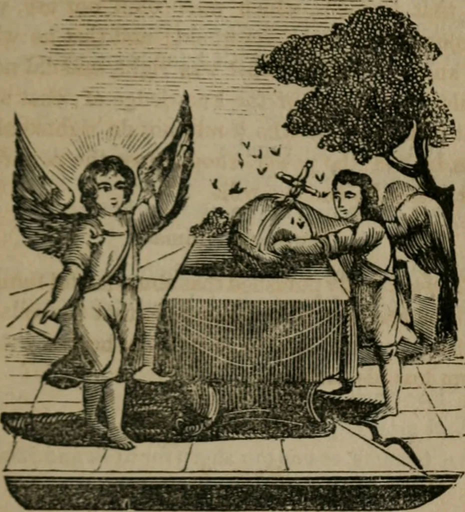 An illustration from Emblems divine and moral, 1851, leaf 24