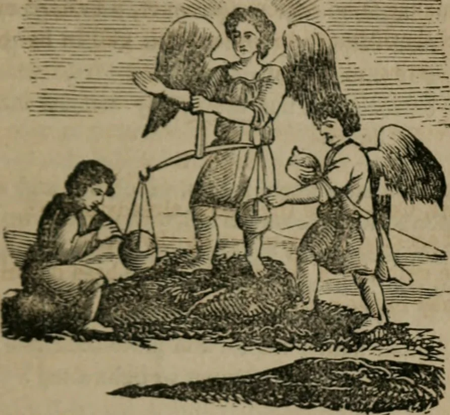 An illustration from Emblems divine and moral, 1851, leaf 28
