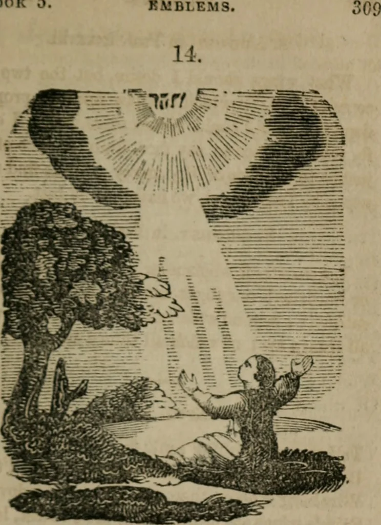 An illustration from Emblems divine and moral, 1851, leaf 312
