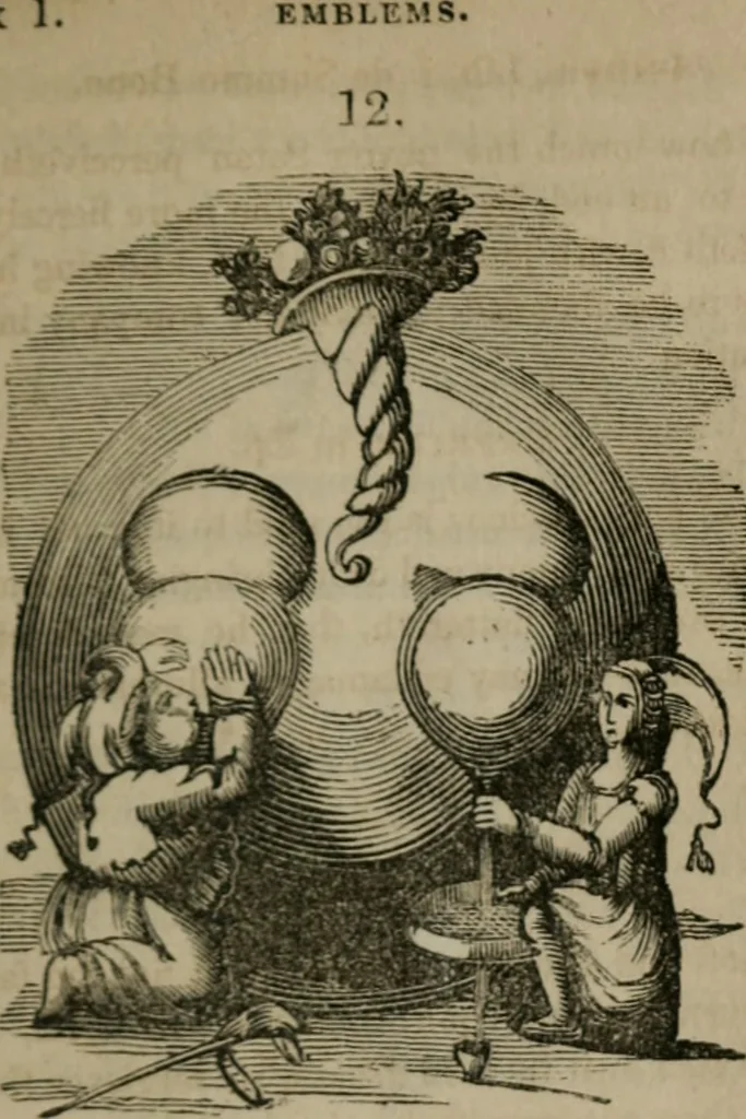 An illustration from Emblems divine and moral, 1851, leaf 60