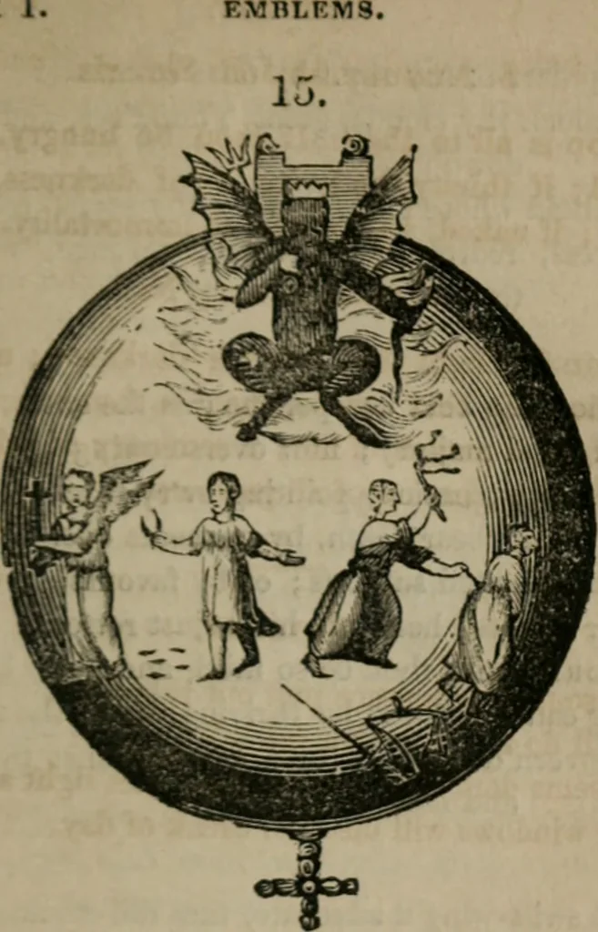 An illustration from Emblems divine and moral, 1851, leaf 72
